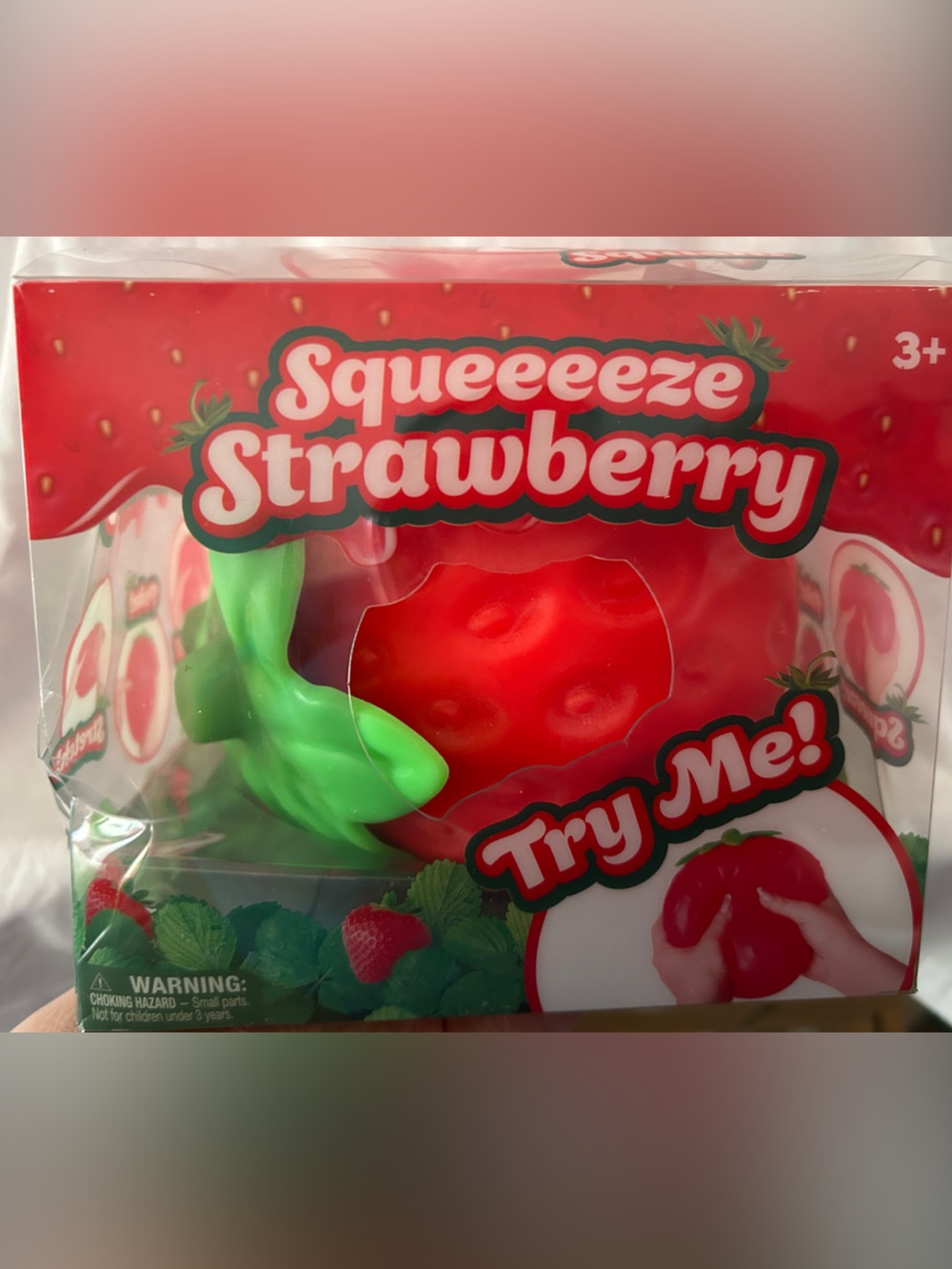 Squeeze Strawberry Stress Toy - Red & Green by Squeeze